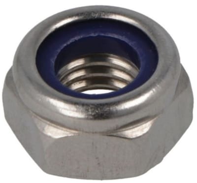 14 Stuks - Zelfborgende zeskantmoer M2,5 met kunststof ring - DIN 985 - Borgmoer RVS