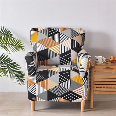 Bloemen Club Bankhoes Elastische Spandex Kuip Fauteuilhoezen Stretch Enkele Bankhoes voor Studie Bar Balie Woonkamer black
