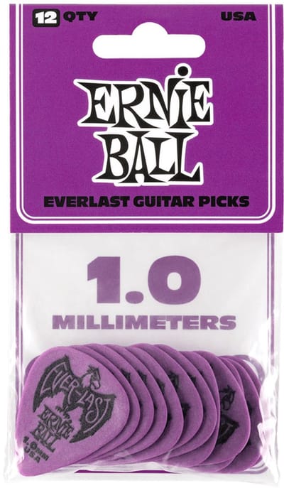 Ernie Ball Everlast - Plectrum - Delrin - Heavy 1.0mm - Paars - 12 Stuks