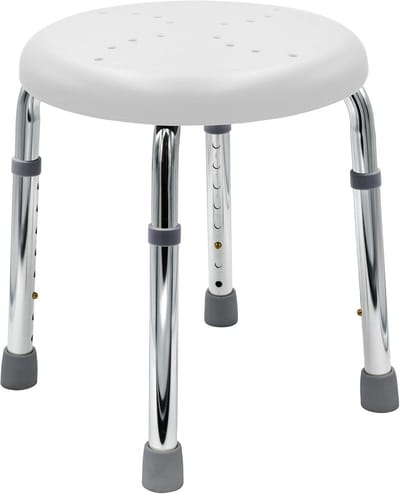 RIDDER Bath stool Go, round, height adjustable white approx. 450x450x350-525mm