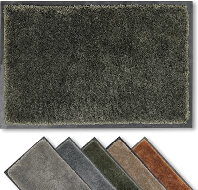 Famanu – Deurmat binnen antislip - duurzame zachte vuilvangmat - loper gang met de hand afwasbaar - easy - care deurmat - deurmat mosgroen cm