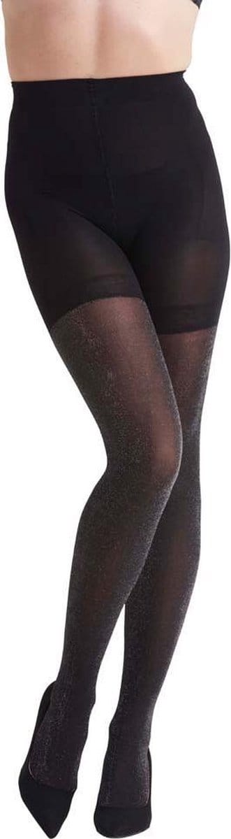 NOMI Shapewear - Corrigerende Panty 90D High Waist met Zilver Lurex - Zilver - Maat XL