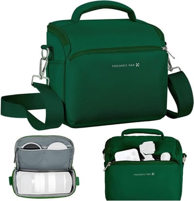 Kleine Crossbody Camera Sling Bag voor DSLR en SLR - Compacte Schoudertas voor Fotografen in Groen met Verstelbare Schouderriem