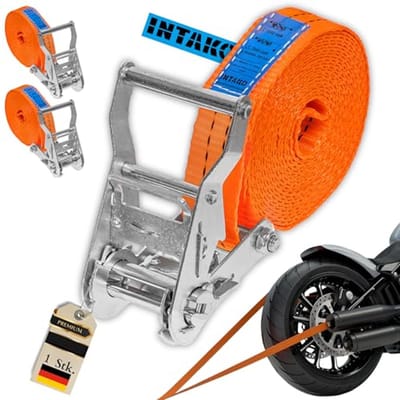 SnelShoppen - Lashing Straps 6m 35mm - Transportbanden 2 Ton Maximale Kracht - Universele Bevestigingsbanden Oranje (2 Stuks)