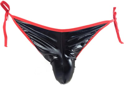 BamBella ® - Slip - Maat onesize Zwart SM kleding BDSM erotische heren kleding wetlook ondergoed lingerie onderbroek zwart