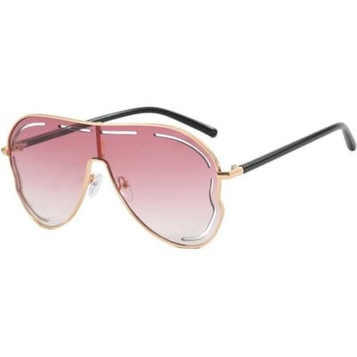Luxe Designer Vintage Holle Vlinder Piloot Zonnebril Dames Oversized Groot Frame Punk Bril UV400