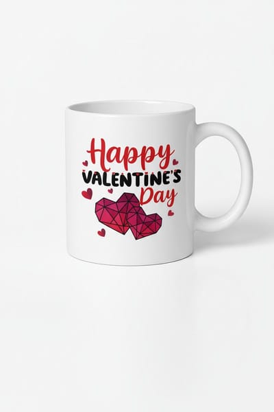 Happy Valentine's Day Mok met Rode Harten - Valentijnscadeau