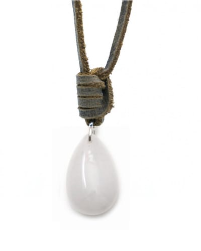 IbizaMen KIDS - jongens - ketting - leren - veter - melkquartz - drop