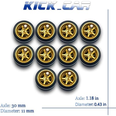 1/64 Wielen Met Vaste Rubberen Banden Vijf Spaaks 2 Voor Speelgoedmodel Diecast Auto's Opknaponderdelen Voor Hotwheels (5 Sets Voor 5 Auto's)