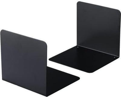 Set van 2 Zwarte Boekensteunen - Compact en Stevig