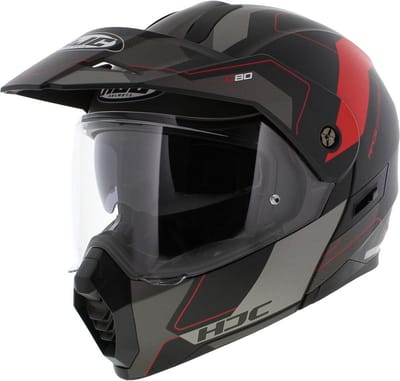 HJC C80 Rox helmen - Adventure helm - zwart rood - maat S