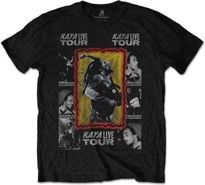 Bob Marley - Kaya Tour Heren T-shirt - met rug print - S - Zwart
