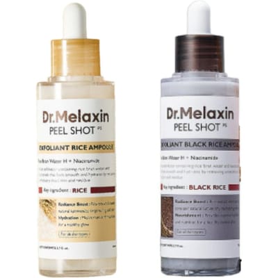 Dr. Melaxin Peel Shot Gommage Ampul Witte Rijst & Zwarte Rijst 2-Type Exfoliërende Verzorging White Rice Ampoule+ Black Rice Ampoule