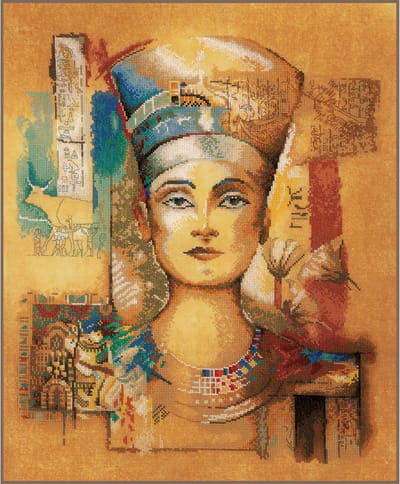 Lanarte Borduurpakket - Borduurset - Borduurpakket volwassenen - Telpakket kit - 39 x 49cm - Nefertiti - PN-0007978