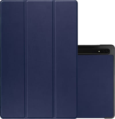 Hoesje Geschikt voor Samsung Galaxy Tab S10 Ultra Hoesje Case Hard Cover Hoes Book Case Met Uitsparing Geschikt voor S Pen - Donkerblauw