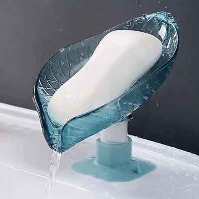 1 porte-savon en forme de feuille, plateau à savon drainant, porte-savon mural, porte-savon pour salle de bain, support de rangement de savon multifonctionnel, accessoires de salle de bain