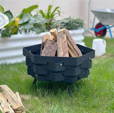Draagbare Vuurkorf - Buitenhaard Houtkachel - Buiten Koken - Inclusief Draagtas - 53 cm Breed - Zwart