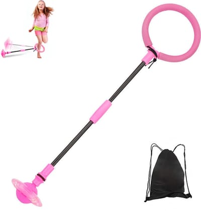 Dance Wheel - Springring - Springbal - Flitsend Dance Wheel - Opvouwbaar springspel - Met LED-verlichting, inklapbaar ontwerp, geschikt voor kinderen en volwassenen - Kunststof - 64.8×12.7 cm - Voor binnen en buiten - Roze