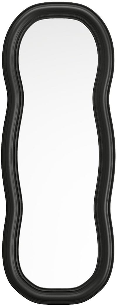 Vente-unique Organische spiegel van paulowniahout - L60 x H160 cm - Zwart - TAYLI
