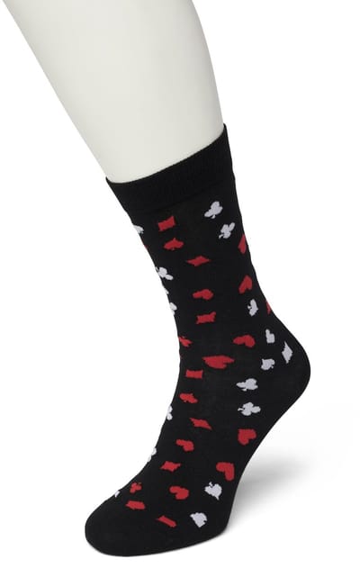 Bonnie Doon Heren Sokken met Casino Print maat 40/46 Donker Grijs - Thema Sokken - Kaartspel - Cadeau Sokken - Zacht Katoen met Gladde Teennaad - Word je Happy en vrolijk van - Comfortabel - Perfect Cadeau - Anthracite - BT992106.118