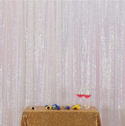 Allecto - Iridescent Sequin Achtergrond - Fotobooth Doek - Handgemaakt - Navy Blauw - Decoratie - Geschikt voor Feesten - 120x275cm