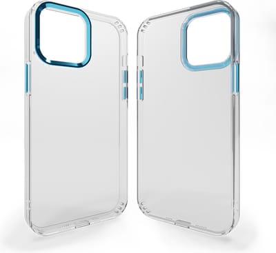 Coverzs telefoonhoesje geschikt voor Apple iPhone 11 Pro hard case met metalen camera bumper - doorzichtige hard cover met opstaande randen rondom camera - camera bescherming - blauw
