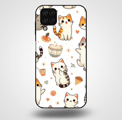 Smartphonica Telefoonhoesje voor Samsung Galaxy A12 met katten opdruk - TPU backcover case katten design geschikt voor Samsung Galaxy A12