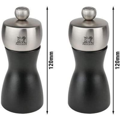 (6 stuks) PEUGEOT FIDJI - Zout & Peper Molen - Hout - Zwart Mat - Hoogte: 120mm