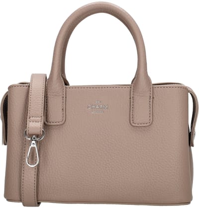 Charm London Muggiano Handtas - Verstelbare/Afneembare Schouderband - Functionele Vakken - Telefoonvak - Schoudertas - Lichttaupe