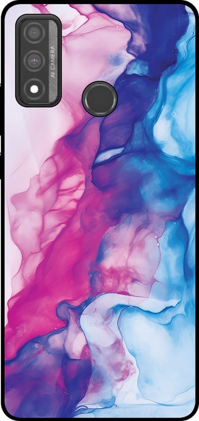 Smartphonica Telefoonhoesje Geschikt voor Huawei P Smart (2020) met Roze Blauw Marmer Opdruk - TPU Backcover Case Rose Blue Marble Design geschikt voor Huawei P Smart (2020)