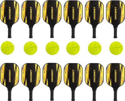 Crossnet - Pickleball schoolset pro - Set van 12 rackets en 6 ballen