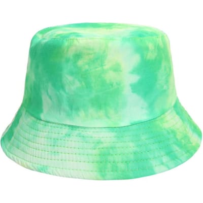 Nouveau Coton Été Pliable Réversible Chapeau Bob Extérieur Pour Femmes Peint Tie-Dye Casquette de Pêcheur Hip Hop Hommes Chapeaux de Soleil Panama green