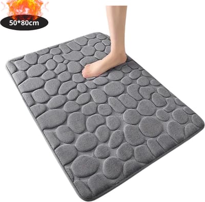 Nivard Badmat - Douchemat - Antislip - Wc Mat - Toiletmat - Badkamermat - Grijs - 50x80