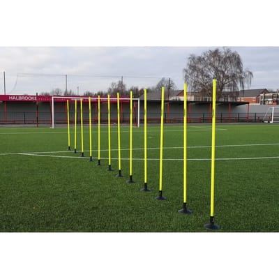 Precision Trainingspalen - 170 centimeter - Pvc/staal - Geel - 12 stuks - slalomstokken