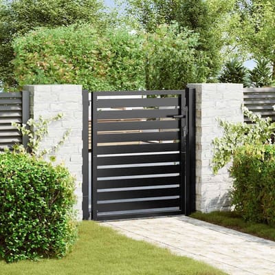 Tuinpoort Afsluitbaar - Hekdeur Tuin - Terras Omheinen - Gepoedercoat Aluminium - 100 x 100 cm - Zwart