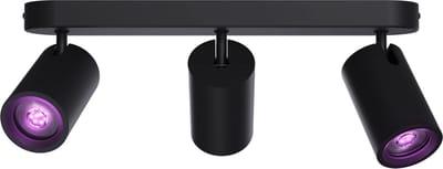 Calex Smart Plafondlamp - 3-Lichts - Slimme Opbouwspot - Ovaal - Zwart