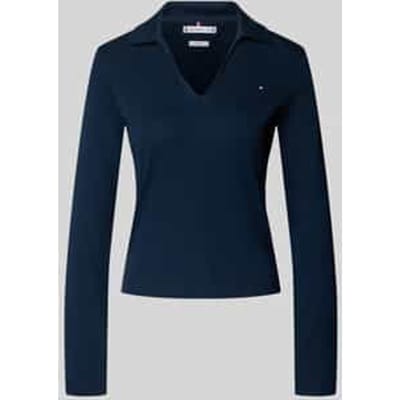 Slim fit shirt met lange mouwen van puur katoen met polokraag
