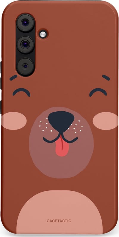 Casetastic hoesje geschikt voor Samsung Galaxy A54 (2023) 5G - Dubbellaagse bescherming - Knuffelkopjes beer - Fashion Case - Terracotta Taupe
