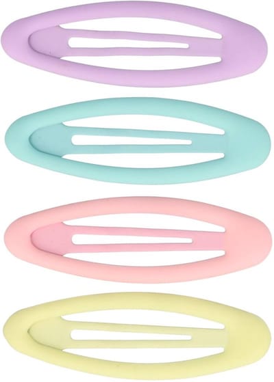 Haarsoires Haarspeld Klikklak 6cm - Ovaal - Matte Kleur - Pastel - Set van 4 - Haarclip Speldjes - Makkelijk in Gebruik - Haaraccessoires voor Volwassenen & Kinderen - Hair Clip - Decoratieve Haaraccessoire