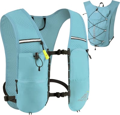 Lichtgewicht Hardloopvest met Inclusief 500ml Drinkfles of 2L Hydratatie Blaas - 6L Trailrunning Rugzak voor Marathon en Wandelen
