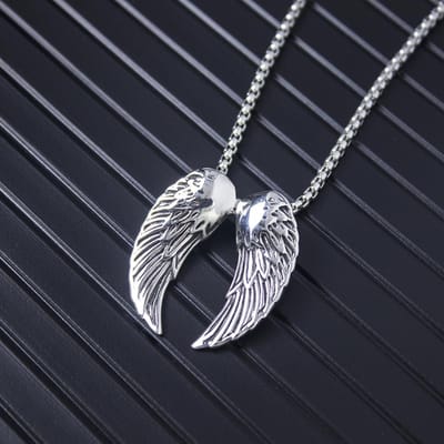 1 Pièce Bijoux Européens et Américains Pendentif Dragon en Acier Titane Personnalisé Punk Rétro Tendance Homme Acier Inoxydable Pendentif Dragon Flamme Collier gray