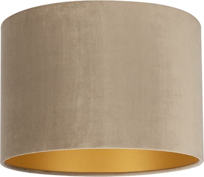 Uniqq Lampenkap velours taupe Ø 35 cm - 20 cm hoog