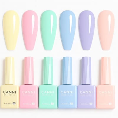 Canni - Gellak - 6 stuks - HEMA-vrij - TPO-vrij - Gellak nagellak - Gel lak - Gellac - Pink Gellac - Gellak set kleuren - Gellak starterspakket - Gellak rood - Gellak roze