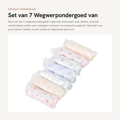 Dailygoods- Onderbroeken 7-pack - Wegwerpondergoed - Dames - Zwangere/Postpartum - Reisfitnessslipjes - Katoen