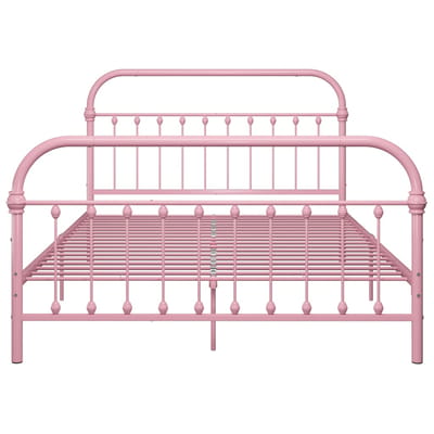 vidaXL - Bedframe - metaal - roze - 140x200 - cm