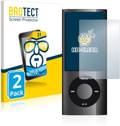 BROTECT - Screenprotector voor Apple iPod nano 2009 (5. Gen.) - Folie Beschermfolie transparant 2 Stuks