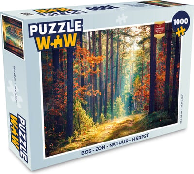 Puzzel Bos - Zon - Natuur - Herfst - Legpuzzel - Puzzel 1000 stukjes volwassenen