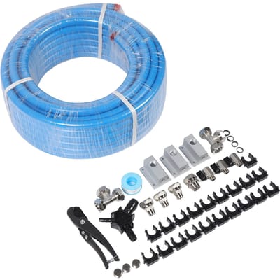 Perslucht Leiding Systeem Master Kit M7500 200PSI Werkplaats Luchtleiding Kit met HDPE Aluminium 3/4 Inch X 100 Voet Slang