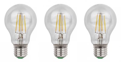 E27 LED lamp 3 stuks | gloeilamp A60 | 6W=60W | daglichtwit filament 6500K