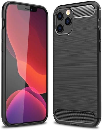 Mobiq Carbon Look Hoesje geschikt voor iPhone 13 Pro Max - Flexibele TPU Case